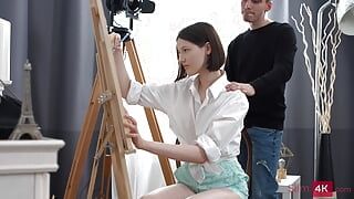 Boyfriend Has Tender Sex with Slim Artist