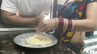 Brother in Law Put Wheat Flour on Sister in Law Blouse and Fuck Her Pussy Hard
