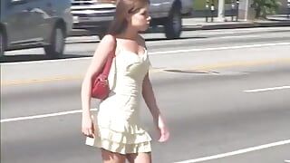 Pretty, Young Brunette Babe Takes a Hard Cock in Her Ass, Cum on Her Face