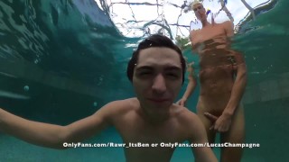 Two boys have some fun in the pool making out sucking dick and fucking underwater before blowing cum