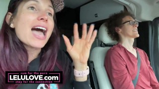 Babe talking all about behind the porn scenes while riding passenger in RV sharing details from candid daily life – Lelu Love