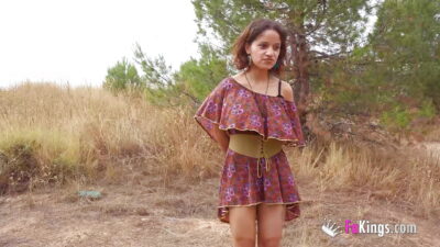 Elena de la Vega and her NAKED DATE! She meets and fucks a guy at the countryside