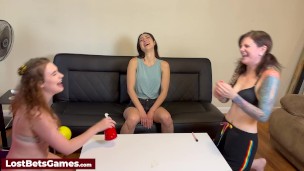 Three lesbian friends naughty strip game and sex games
