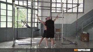 Twink Jonny Montero gets his cock played by Master Kane