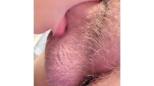 Close up wet blowjob