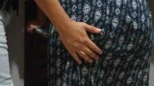 massaging a big fat ass and almost busted