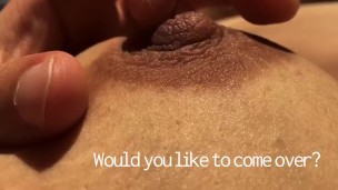 Sunbathing and playing with my boobs – cute nipples