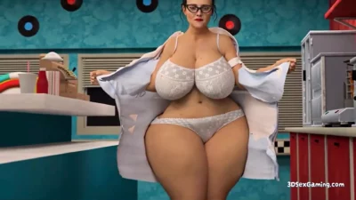 Curvy Mature Waitress Fucks Her BBC Chef – 3D Animation